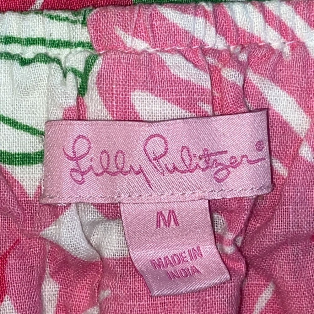 Lilly Pulitzer  Vintage Floral Pink Green Floral Preppy A-Line Skirt: 4802 - Picture 5 of 6